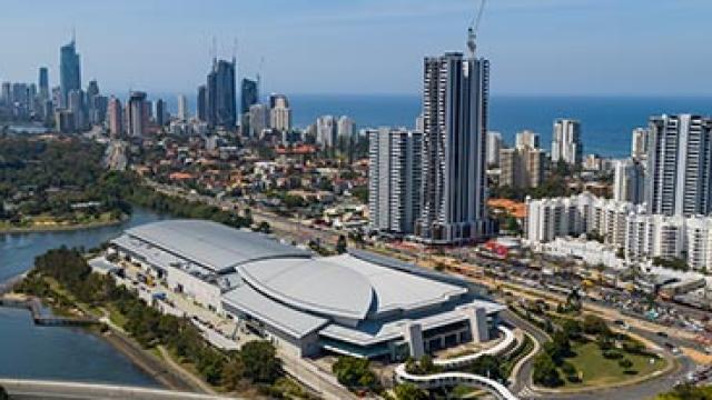 Aerial view of the Gold Coast Convention and Exhibition Centre